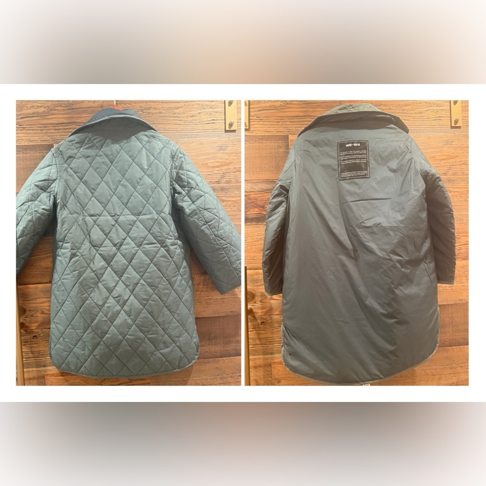 We ARE4 Quilted REVERSIBLE Utility Jacket - Green - Picture 2 of 10